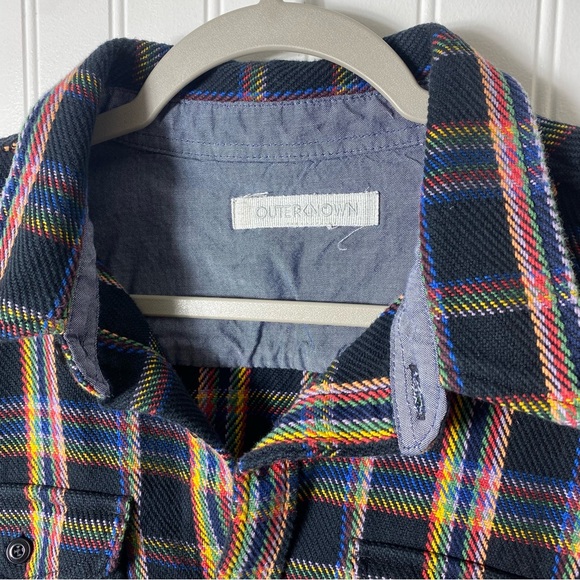 Outerknown Blanket Shirt True Black Rainbow Plaid - Picture 3 of 7
